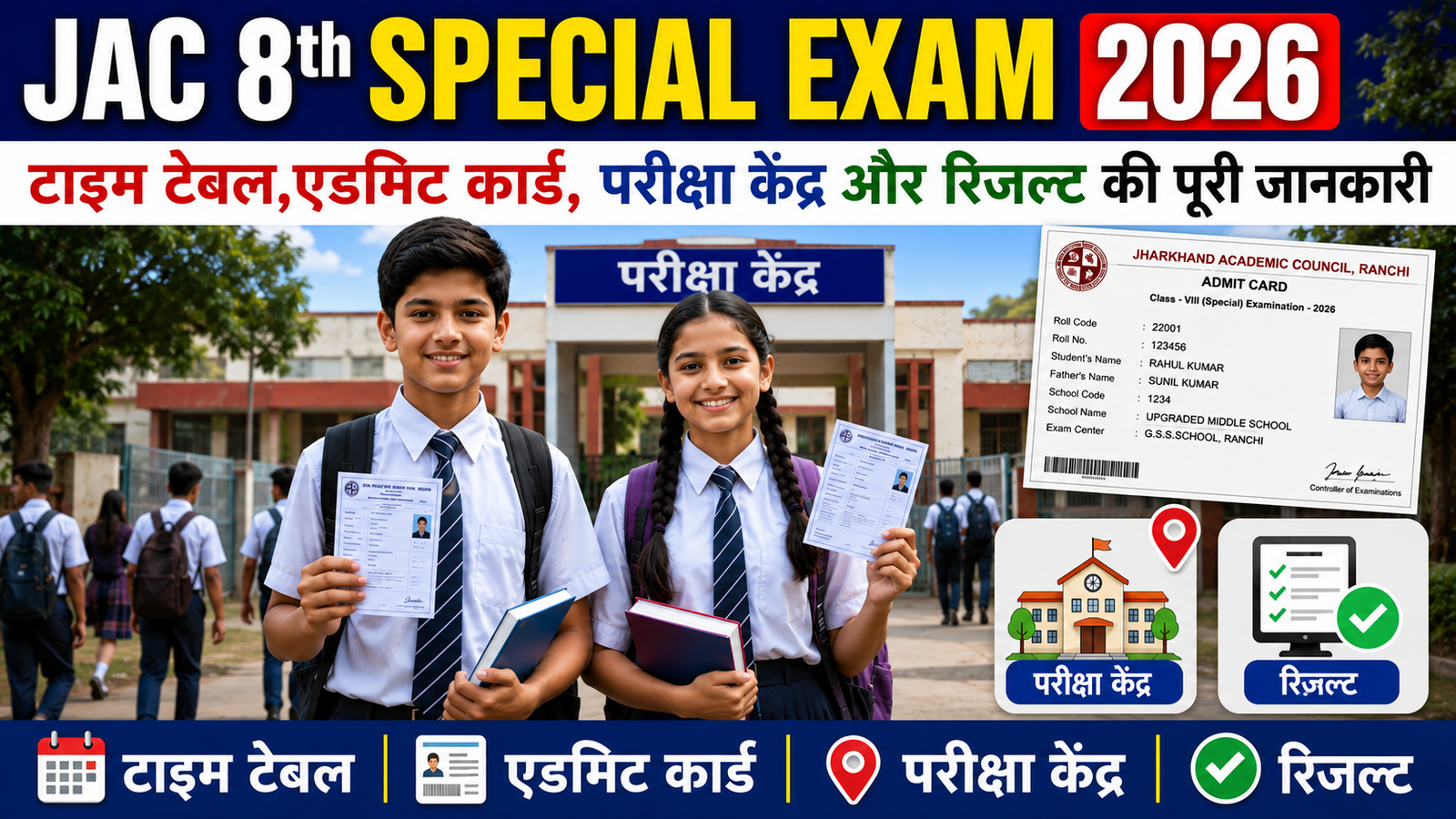 JAC 8th Special Board Exam 2026